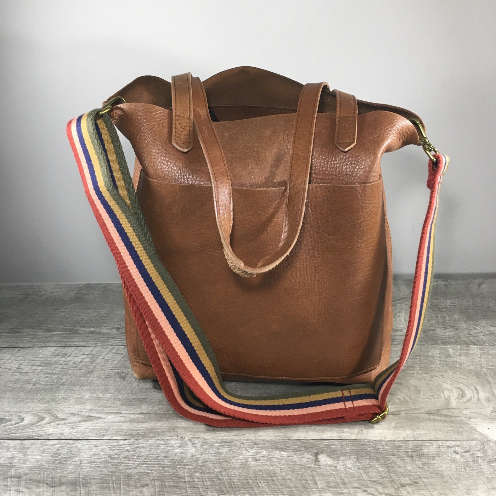 Madewell Transport English Saddle Leather Tote Handbag Shoulder Purse Bag Yoga