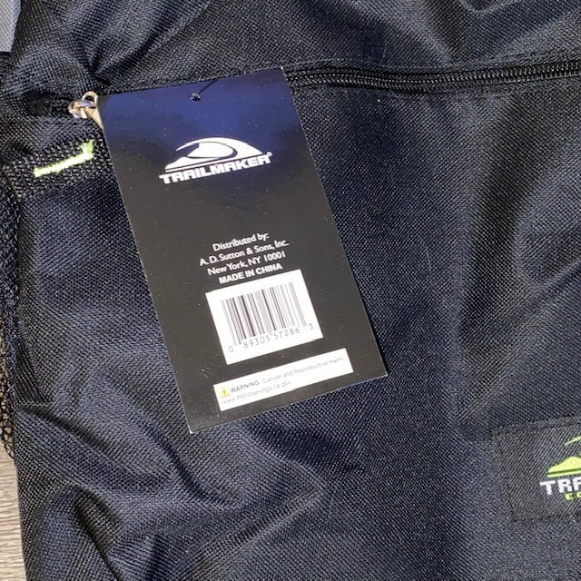 Trailmaker Equipment Backpack Mesh Pocket Black Gray School Hike