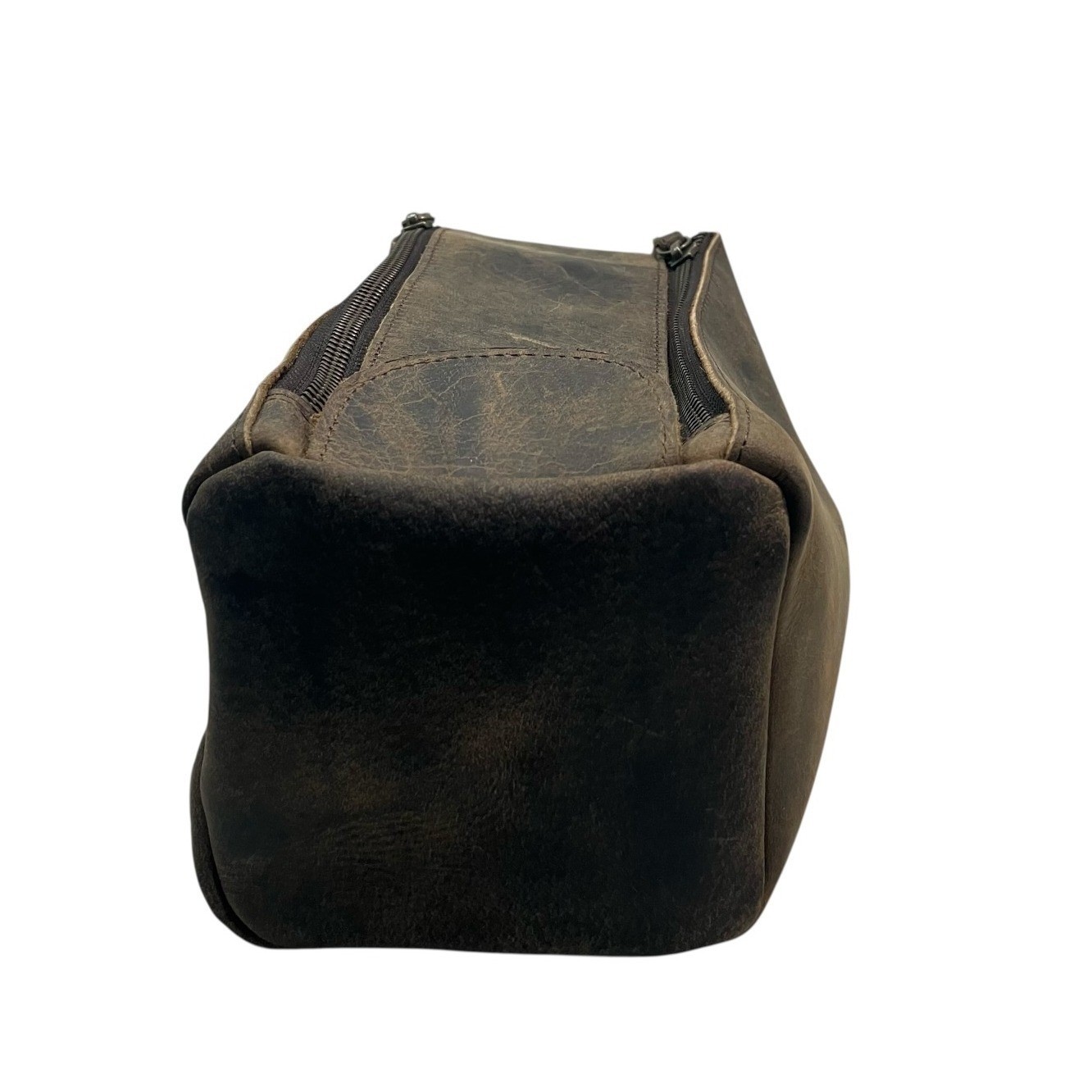 KomalC Buffalo Leather Toiletry Bag Mens Dopp Kit Vintage Travel Case Brown