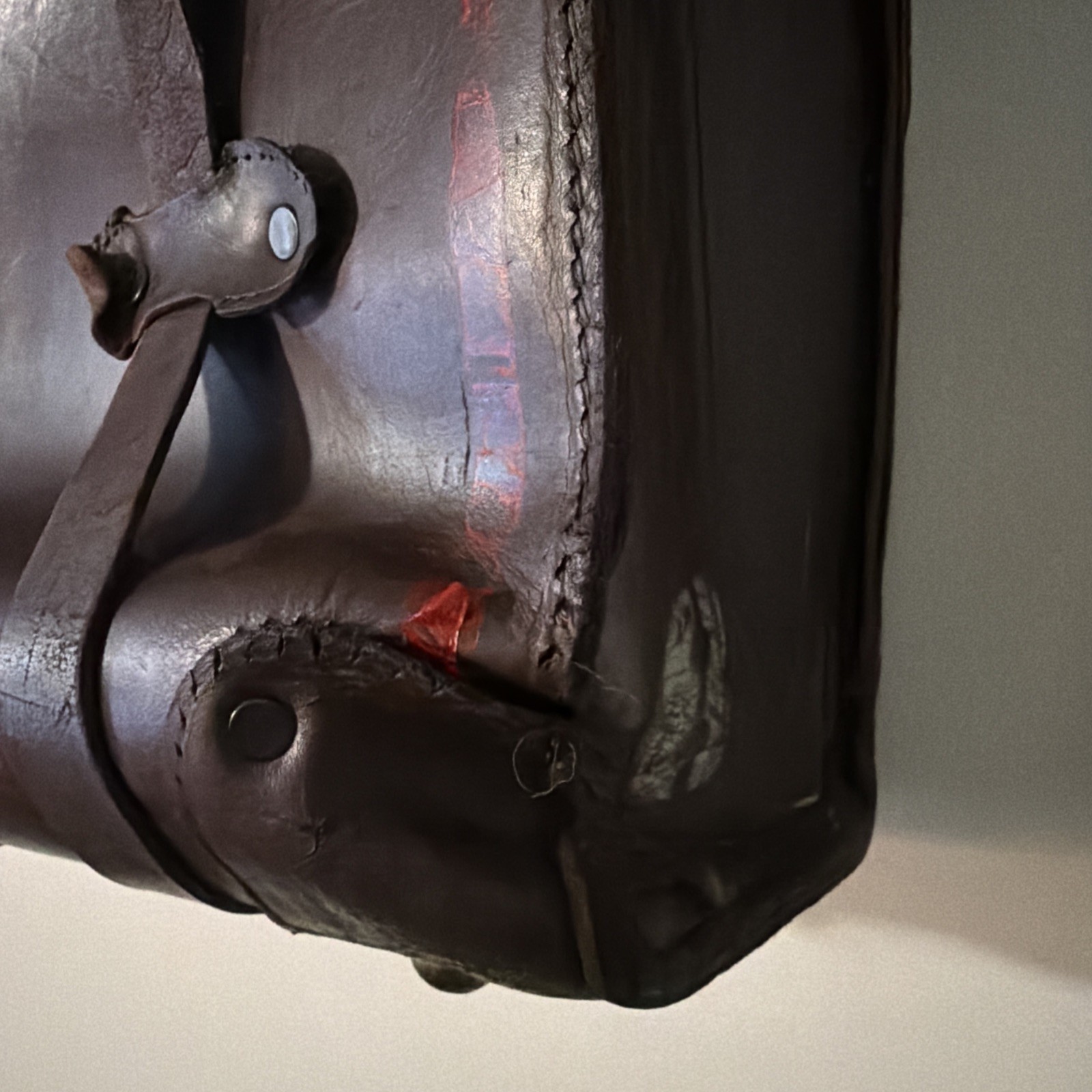 Vintage US Military Pilots Briefcase Brown Leather Briefcase Bag Movie Prop