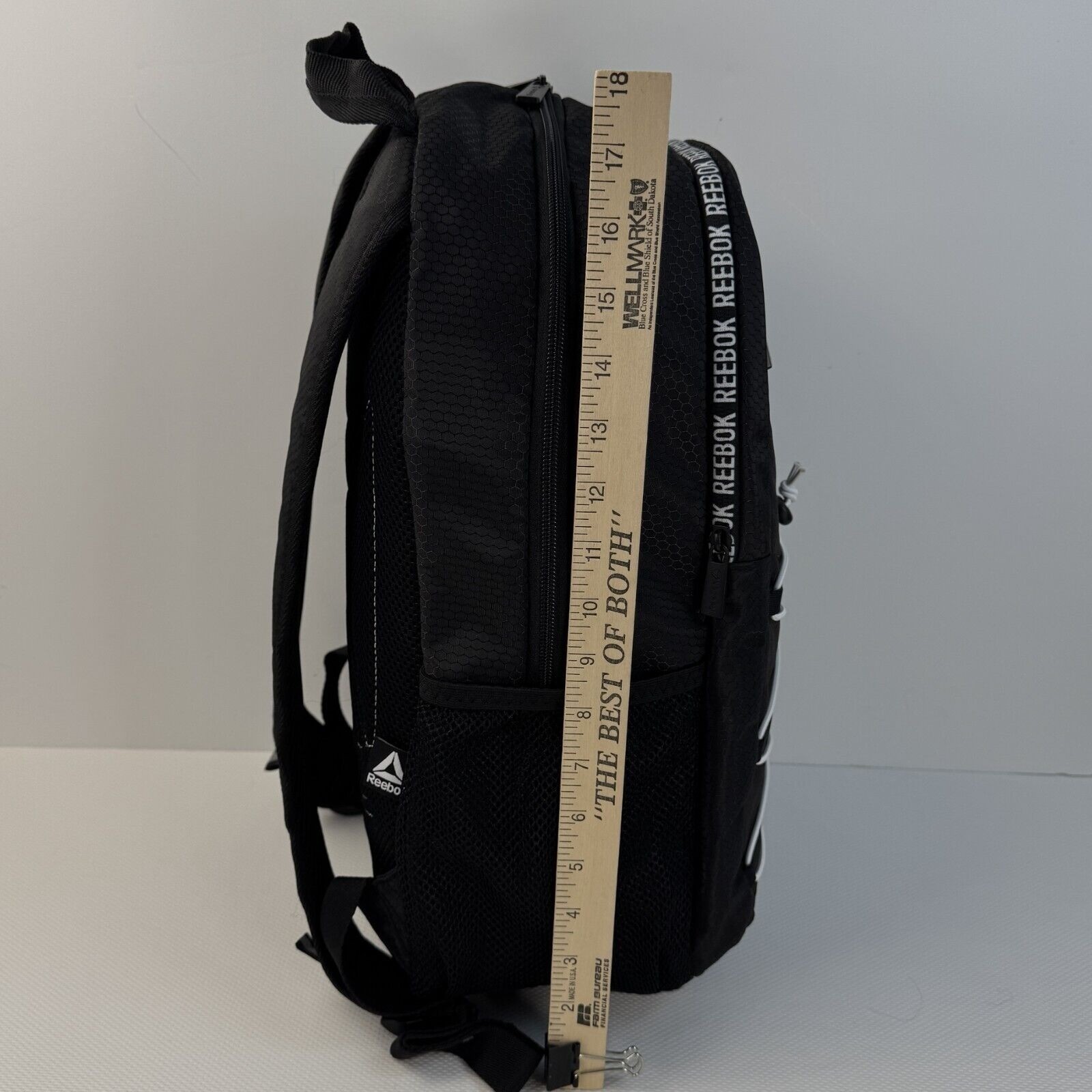 Reebok Backpack Black Lillian With Laptop Compartment Bungee Shoulder Straps