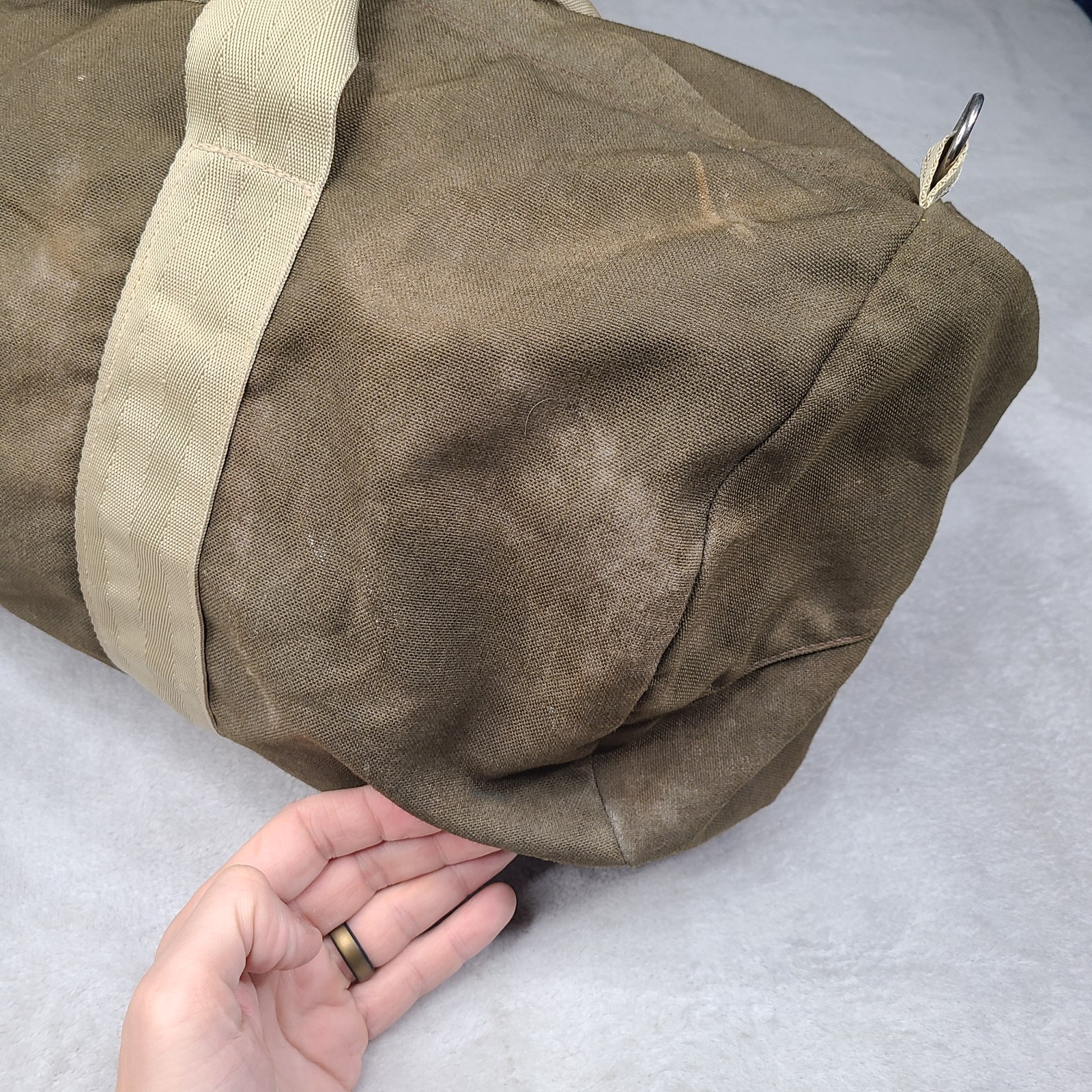 Vintage 80s BOYT Olive Canvas Duffel Lightweight Bag USA Iowa