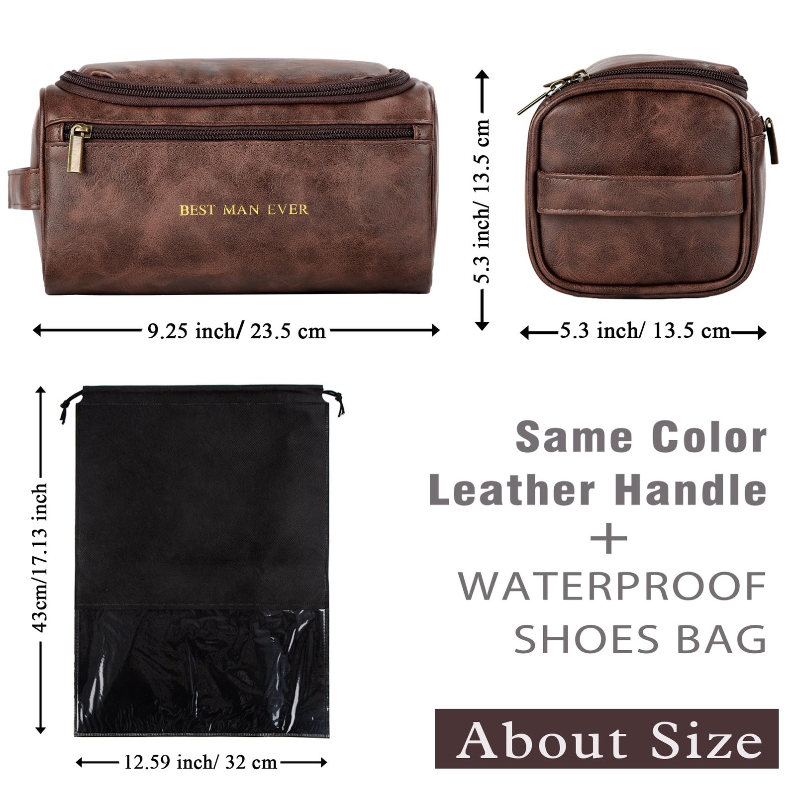 Flycalf Personalized Mens Toiletry Bag for Men ENJOY Coffee