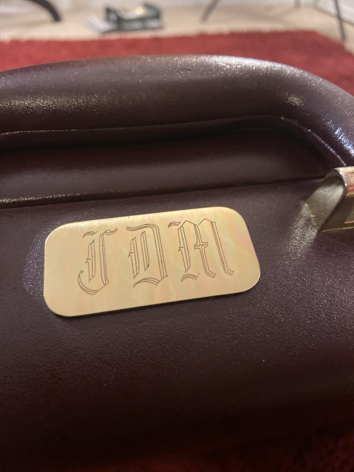 Burgundy Leather Briefcase w/ Combination Lock Executive Business Attache Case
