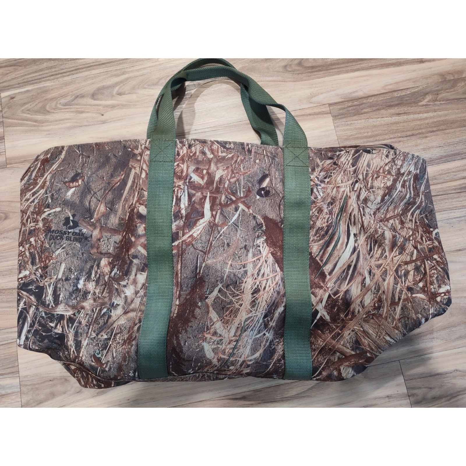 LL Bean Mossy Oak Duck Blind Camo Duffle Bag Green Brown 0YN30 Hunting Travel