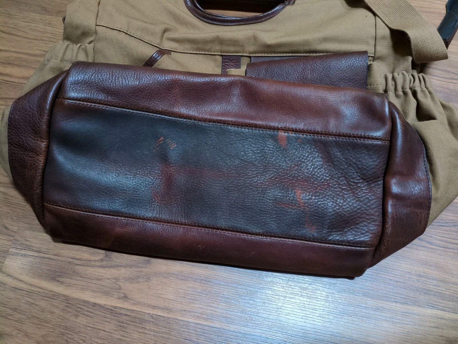 Vintage Large Duluth Trading Postmaster Tote Bag Canvas Leather w Shoulder Strap