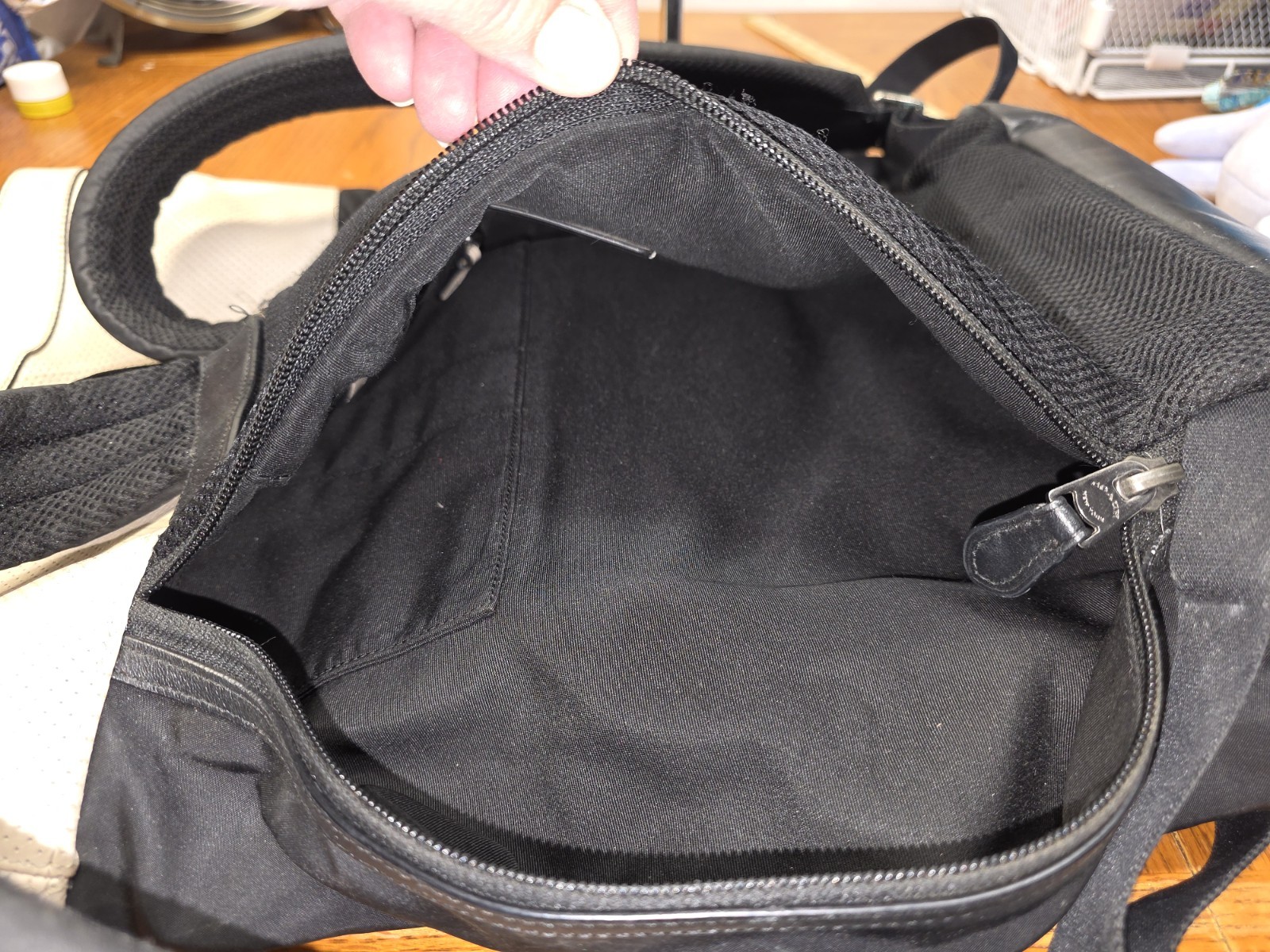 COACH F56662 Explorer Back Pack Perforated Mixed Materials Chalk/Black