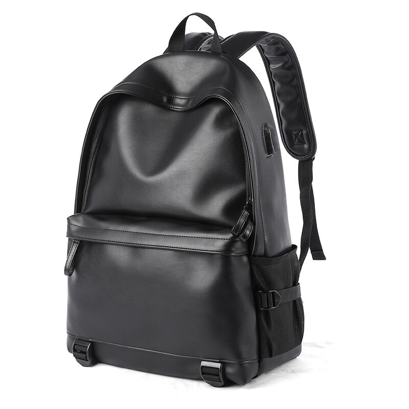 Waterproof PU Leather Travel Backpack SchoolBag Unisex Bag outdoor Men Mochila