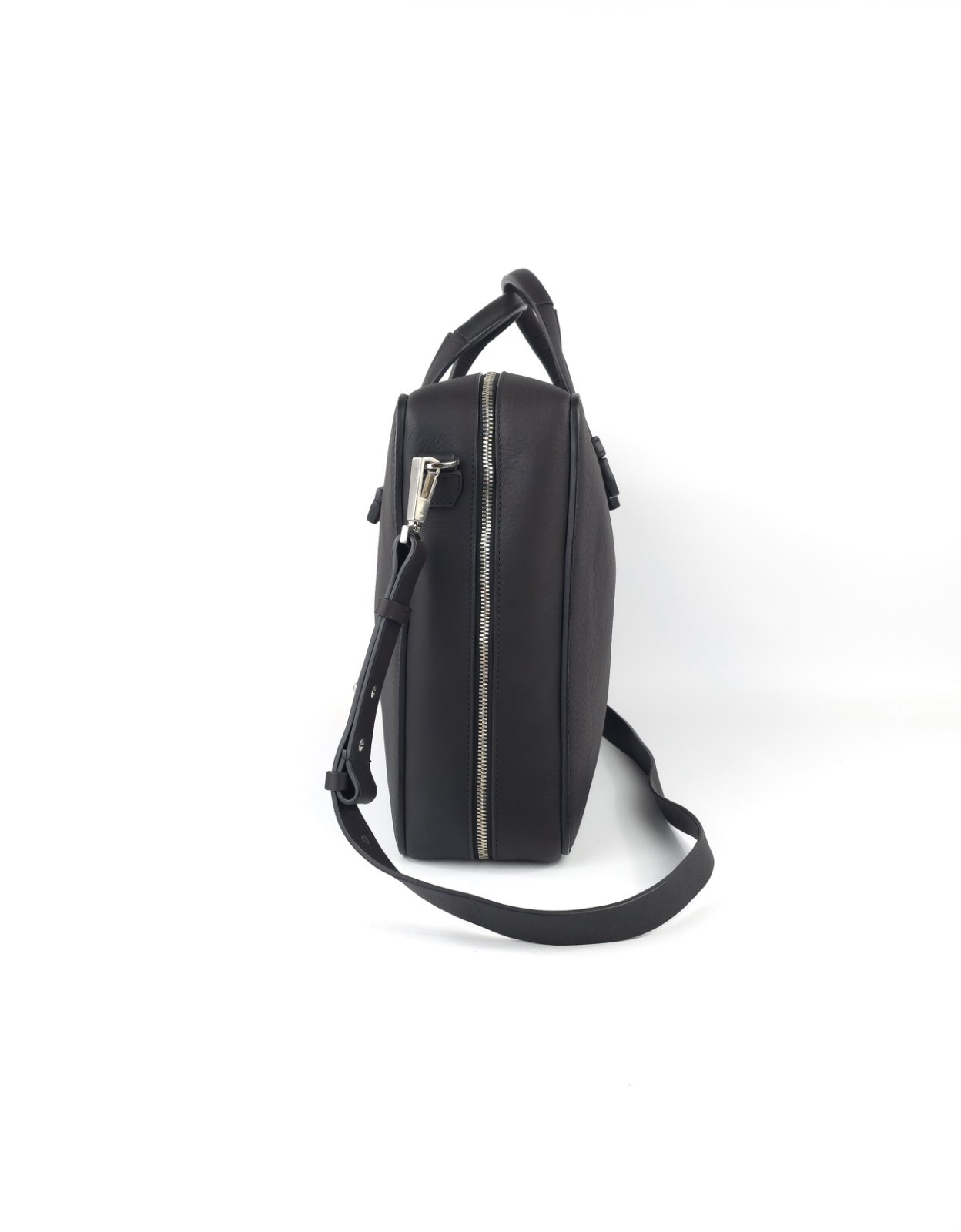 BONASTRE Leather Briefcase Shoulder Bag Black Made In Spain