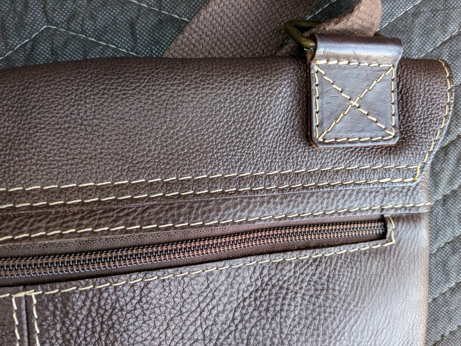 Claudia Firenze Italian Leather Crossbody Messenger Bag Brown Buckle Boho Travel