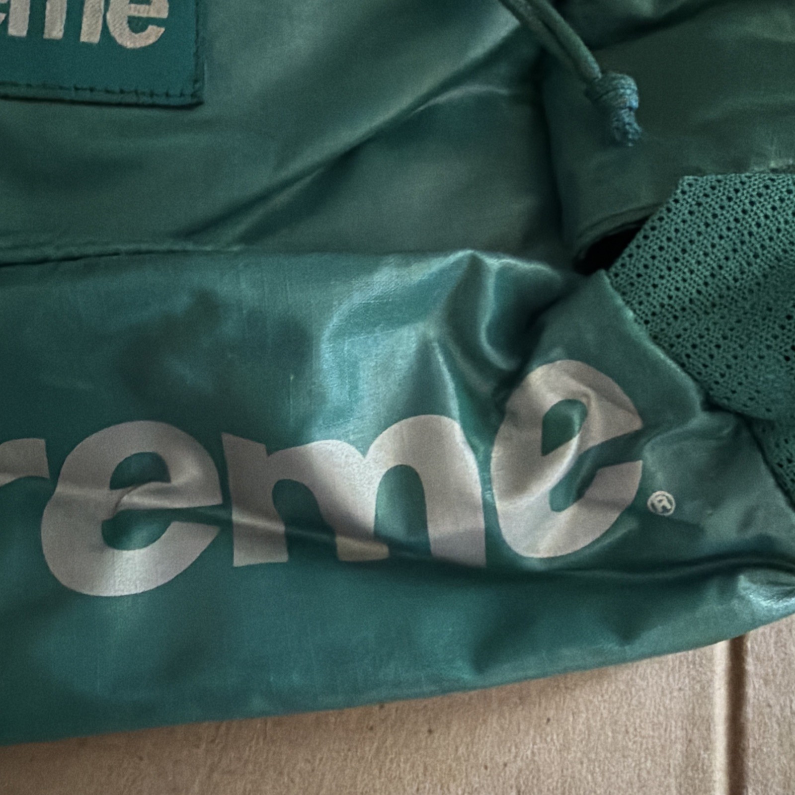 AUTHENTIC preowned SUPREME waist bag teal GREEN fanny pack FW17 pockets PLUS vgc