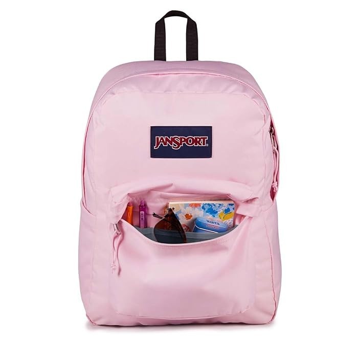 Authentic JanSport Superbreak Plus School Backpack Bag – Pink Ice Light Pink