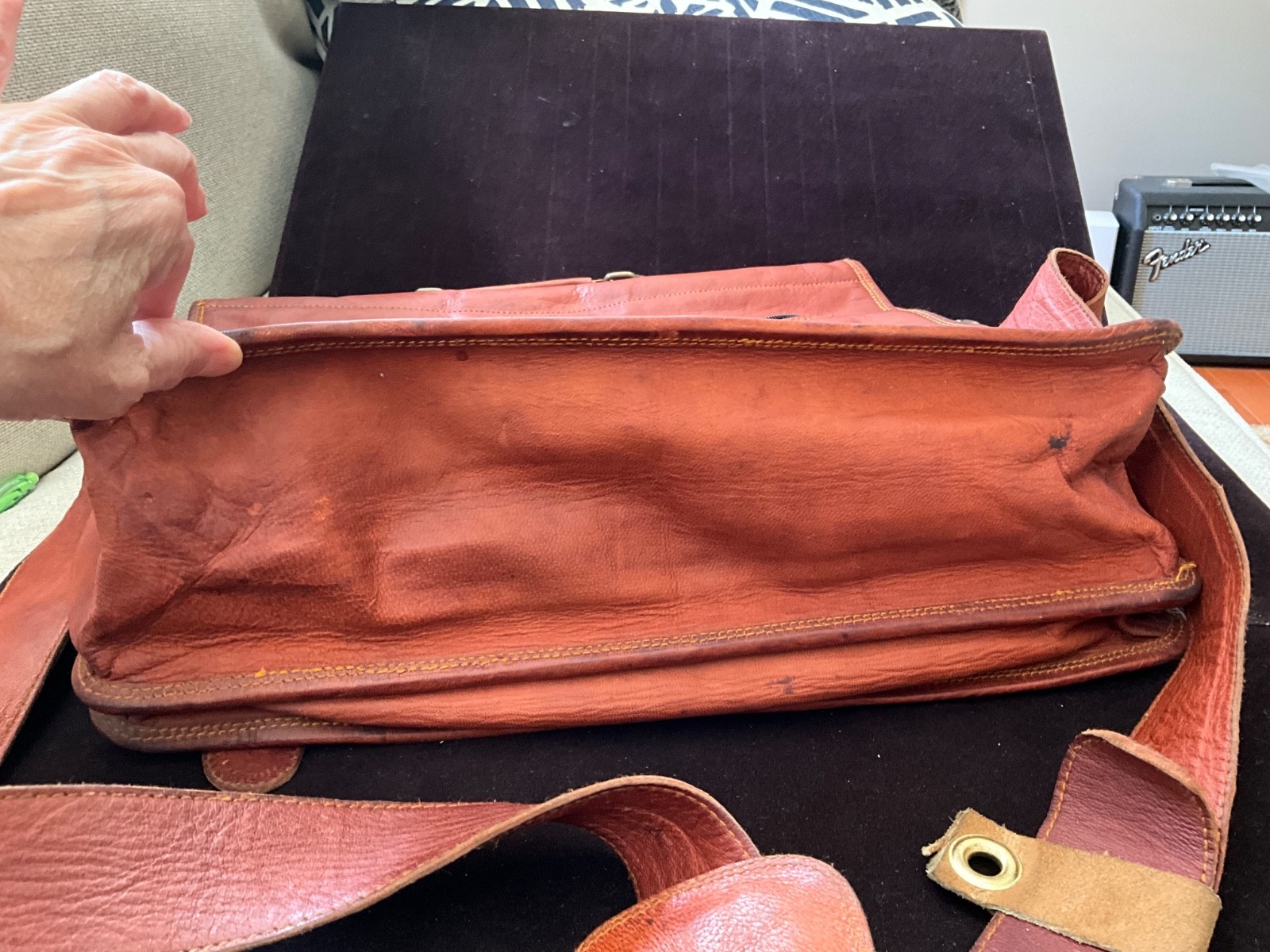 Komal’s Passion Leather Brown Business Briefcase Bag Branded 16”
