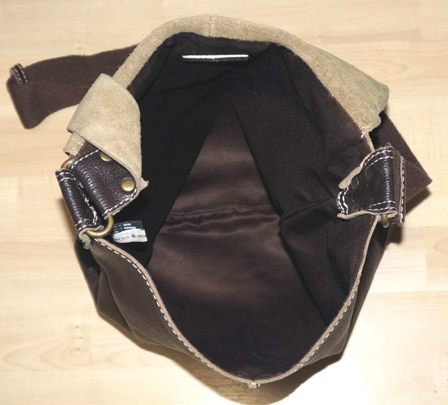 Vintage WILSONS LEATHER Dark Brown Leather Crossbody Bag 15×11 *WEAR
