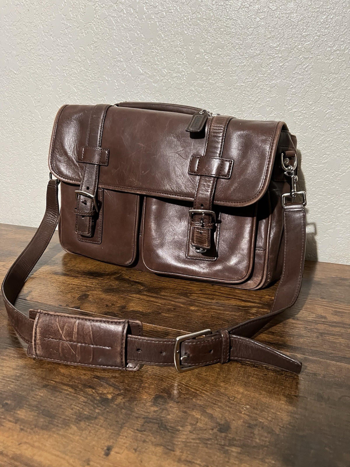 Vintage Coach Wall Street Bag Brown Glove Leather #A33-5241 Rare