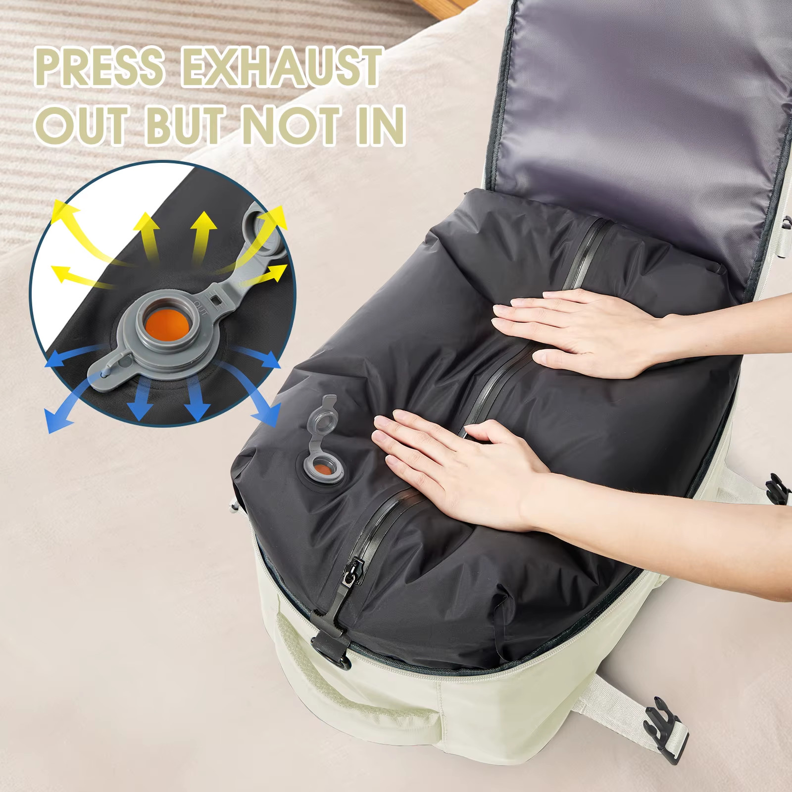 Carry On Travel Backpack Vacuum Compression Cabin Bag Laptop Backpack Unisex