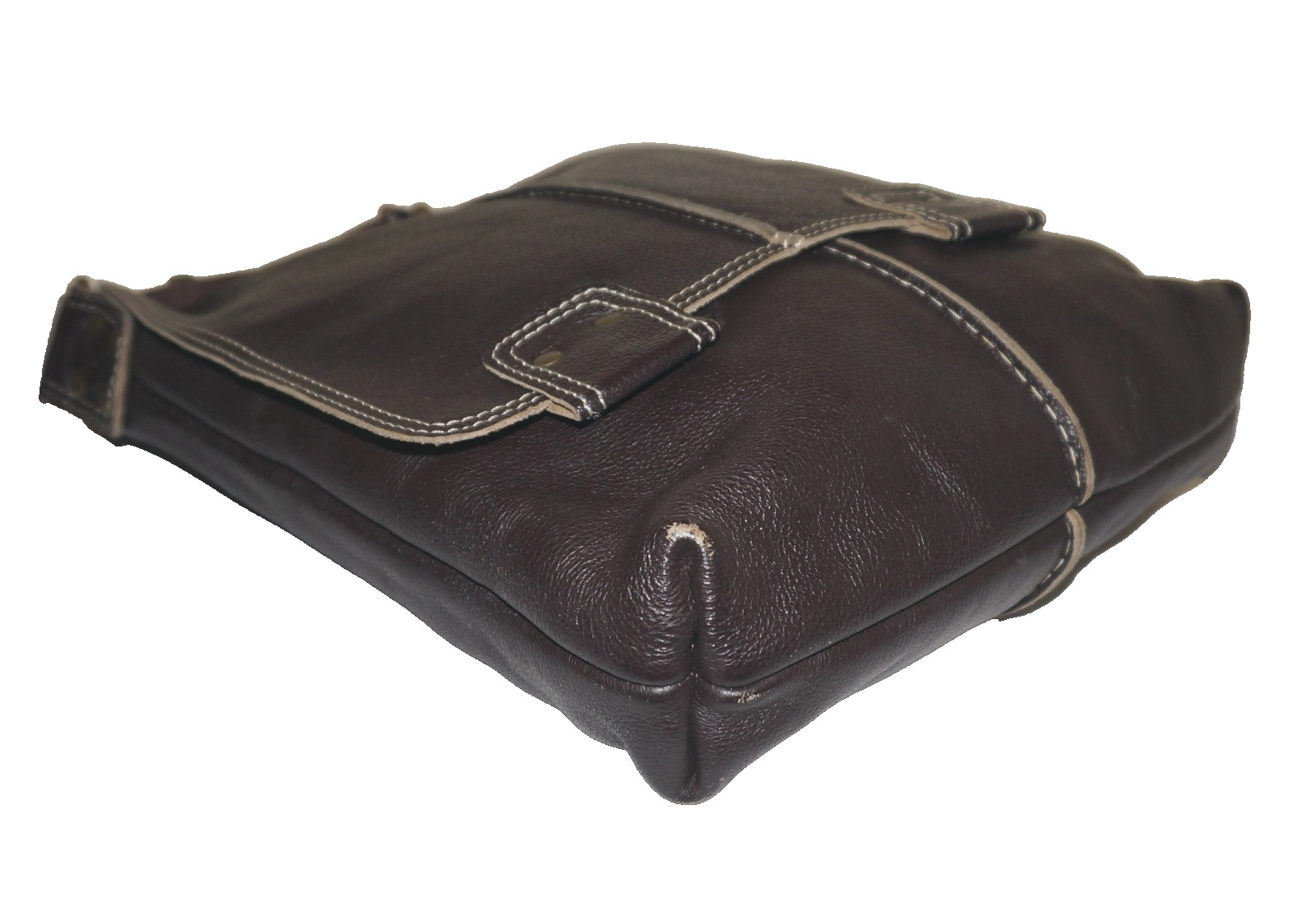 Vintage WILSONS LEATHER Dark Brown Leather Crossbody Bag 15×11 *WEAR