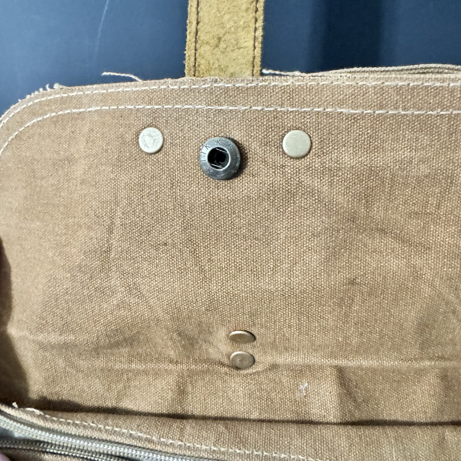 Sugarboo & Co Brown Leather & Canvas Messenger or Laptop Bag w/ Adj Strap, Lined