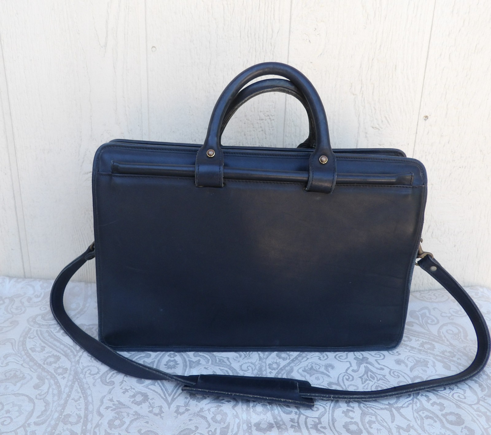 Vintage JACK GEORGES LEATHER BRIEFCASE BAG
