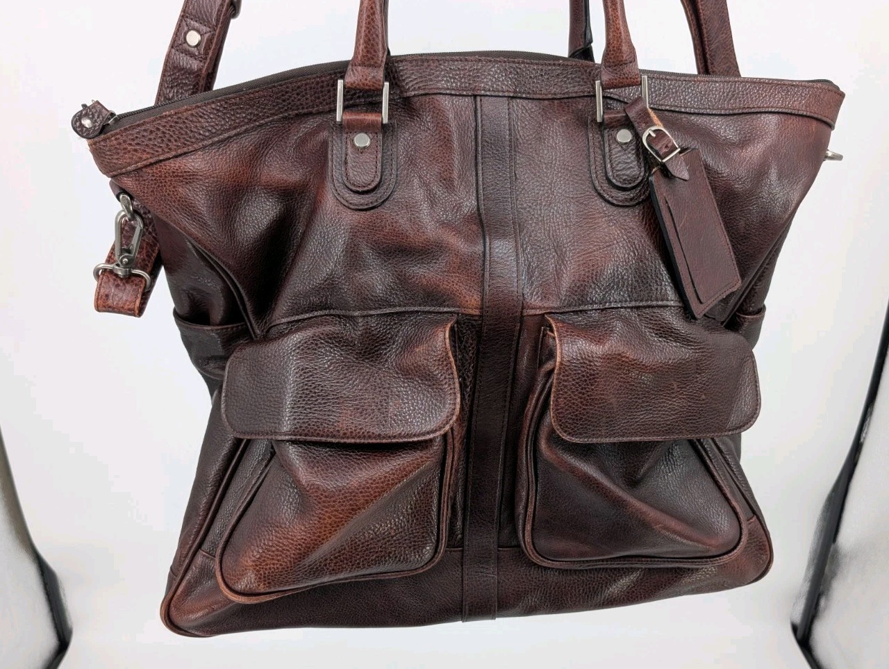 Pelle Studio Wilson Leather Duffle Bag Weekender/Carry On Shoulder Strap