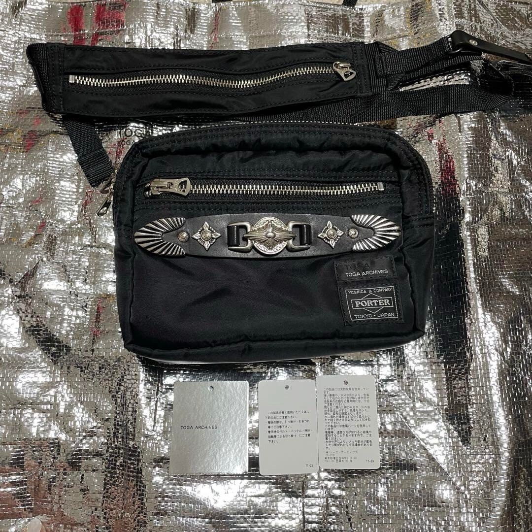 PORTER TOGA Collabo Belt Bag Backpack Shoulder Bag Black Yoshidakaban JAPAN USED
