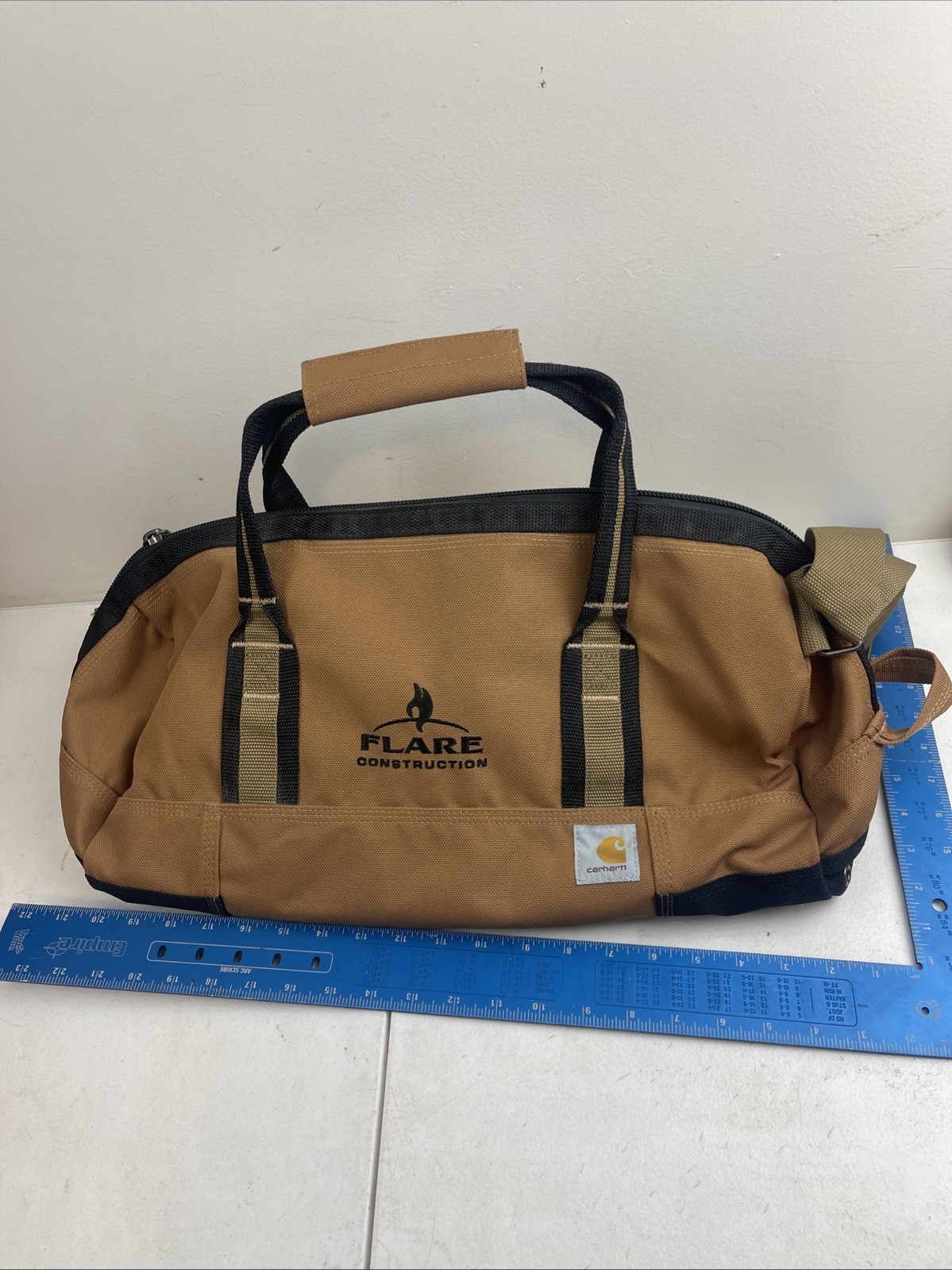 Carhartt Legacy Gear 20” Duck Brown Utility Work Tote Small Duffle Bag Strap