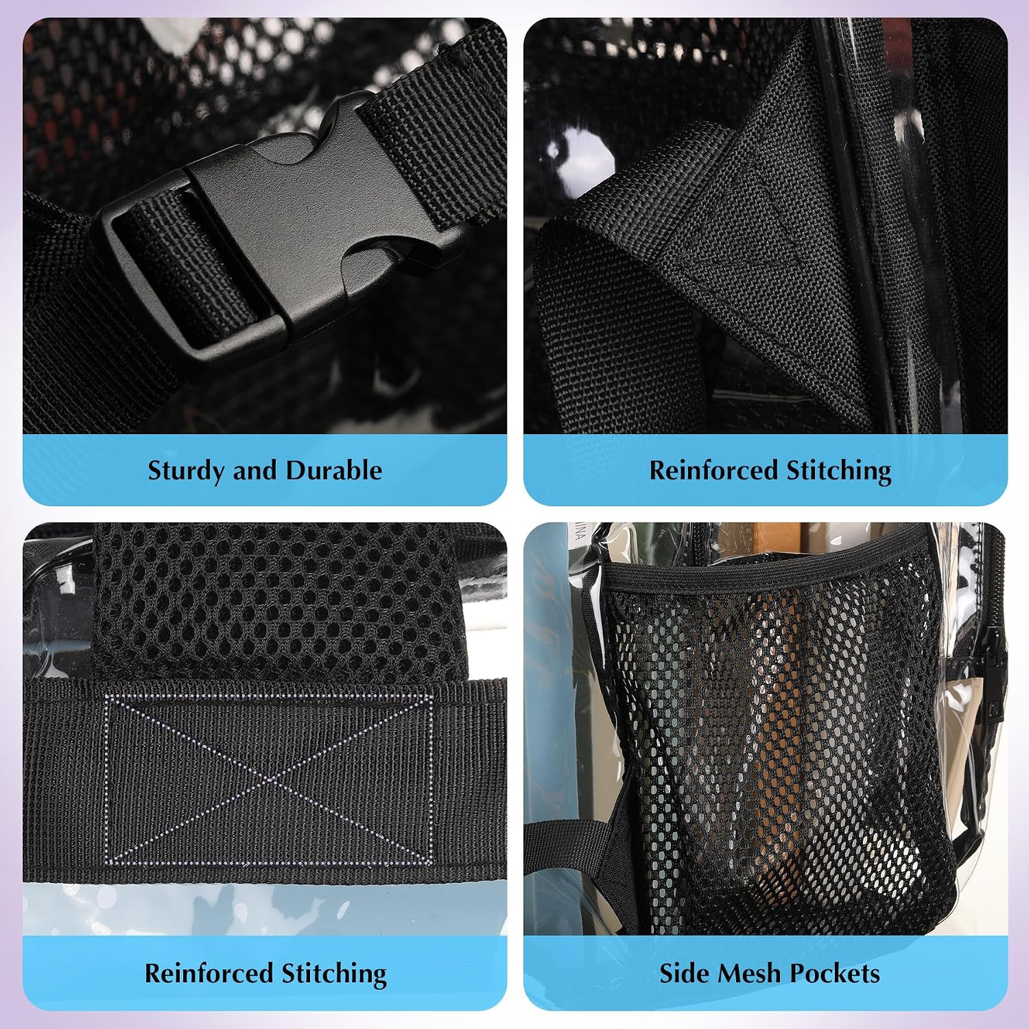 Heavy Duty Clear Backpack Transparent Bookbag | See through Plastic Daypack Work