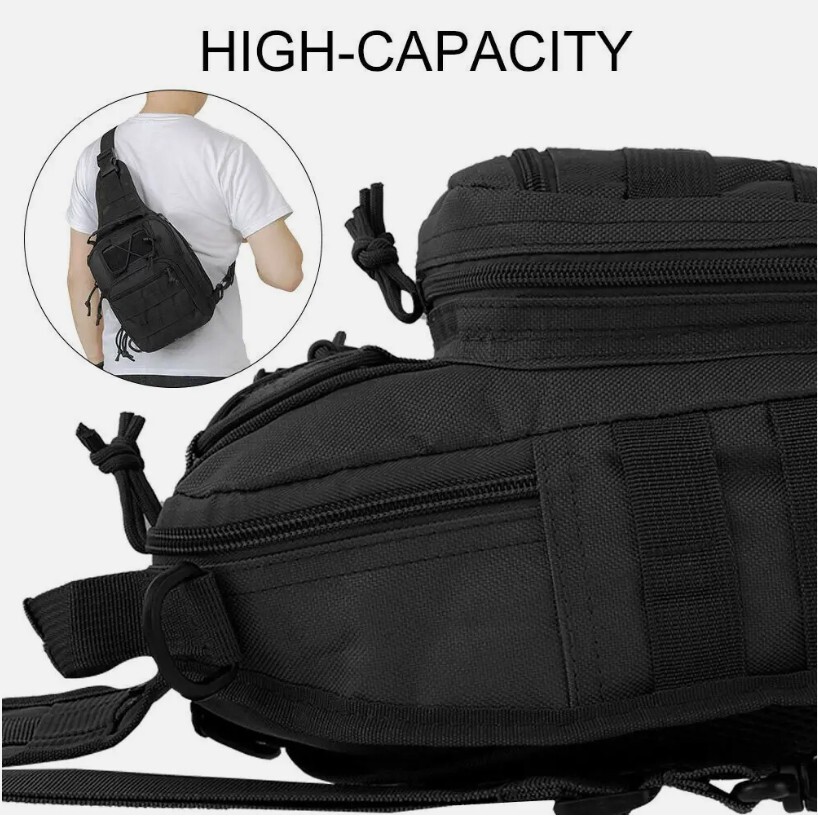 Mens Tactical Backpack Sling Shoulder Bag Molle Travel Chest Pack Outdoor Hiking