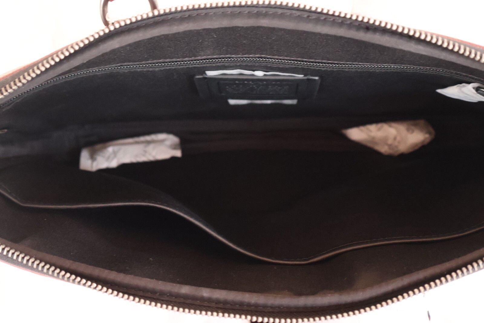 NEW Coach Liam Compact Leather Briefcase Slim Unisex WINE/black nickel Dust bag