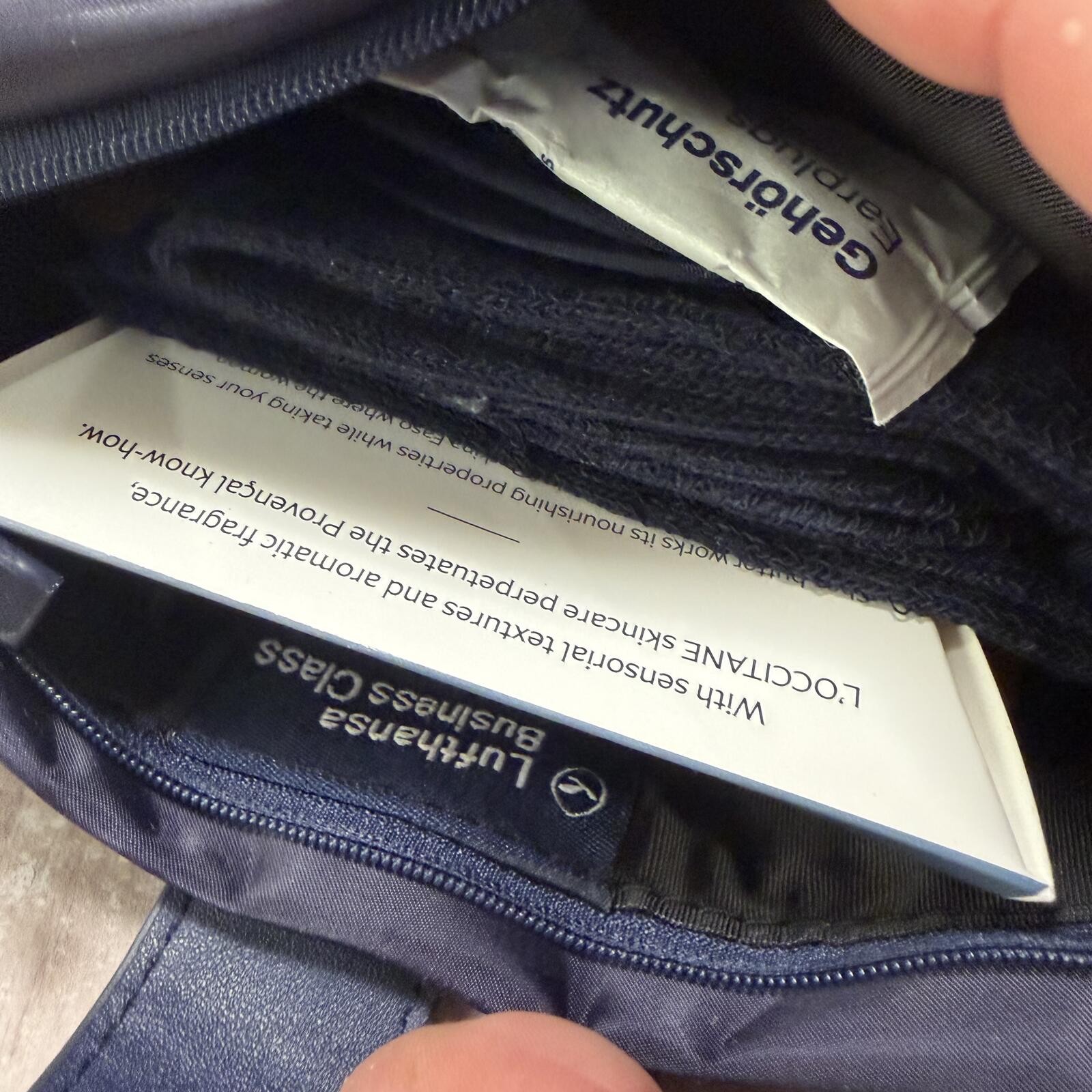 Lufthansa Business Class Amenity Kit Open Bag Toiletries Socks, Eye Mask…