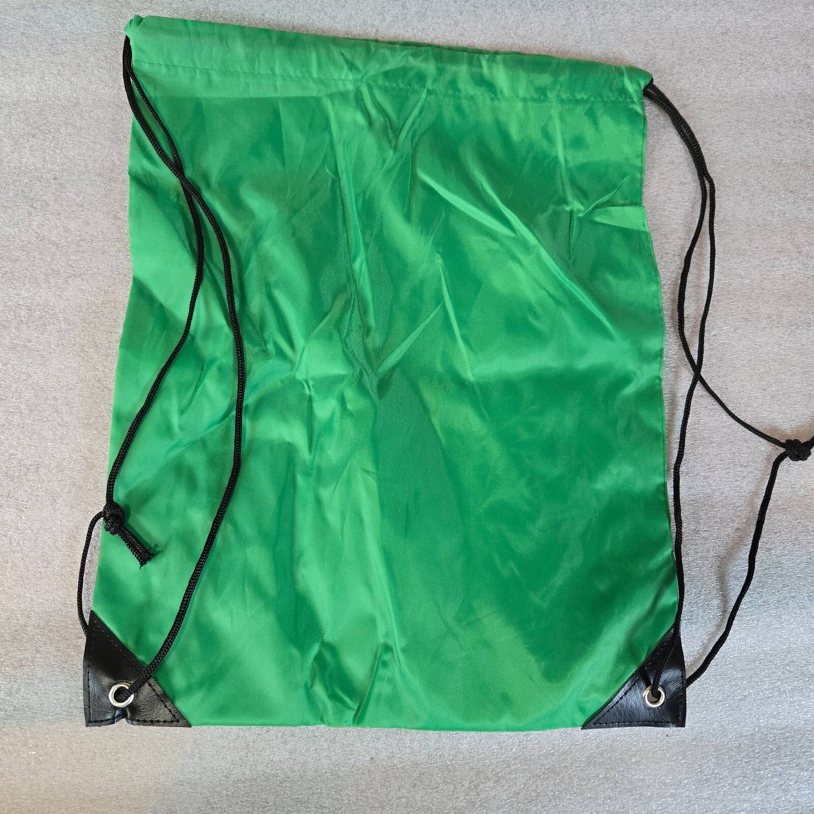 2 PIECES Drawstring Backpack Sport Gym Bag Cinch Sack Pack Bag 16×13 Green Gray
