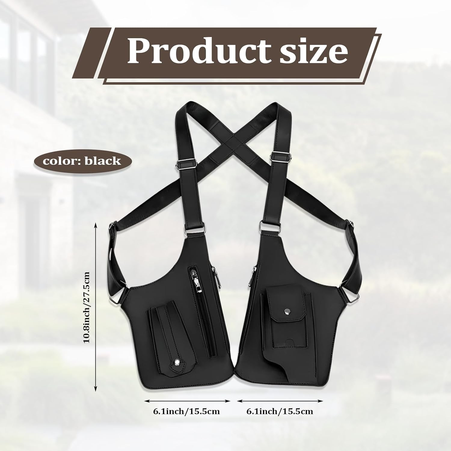 Underarm Shoulder Satchel for Men, Double Shoulder Armpit Bag, Anti-Theft Design