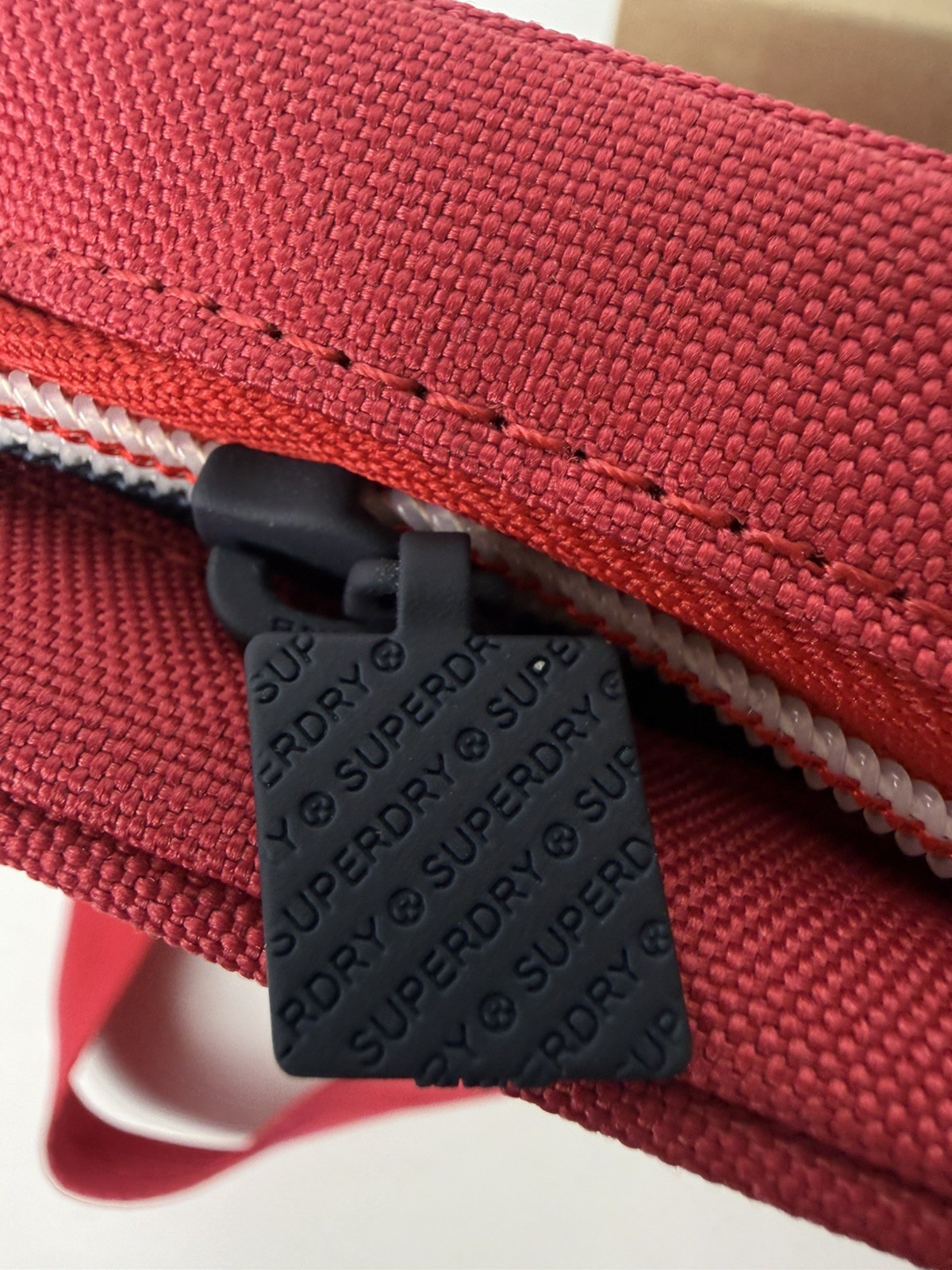 SuperDry Sportsyle Side Bag Red Crossbody Small Messenger Shoulder Strap Zip 9″