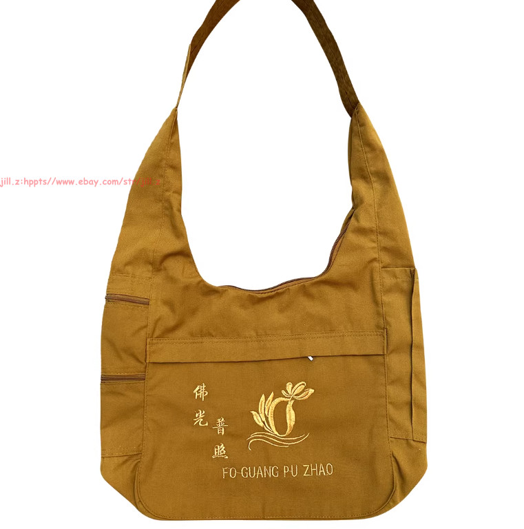 Buddhist Buddha Monk Bag Embroidery Shaolin Temple Kung Fu shoulder Bag Unisex