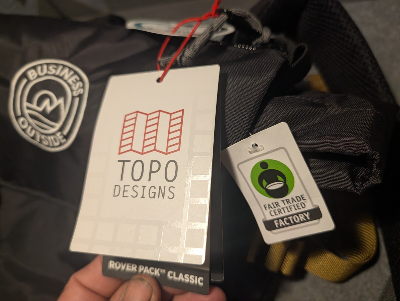 Topo Designs Rover Pack Tech Black/Black Tan straps Backpack NWT logo w/ bonus c