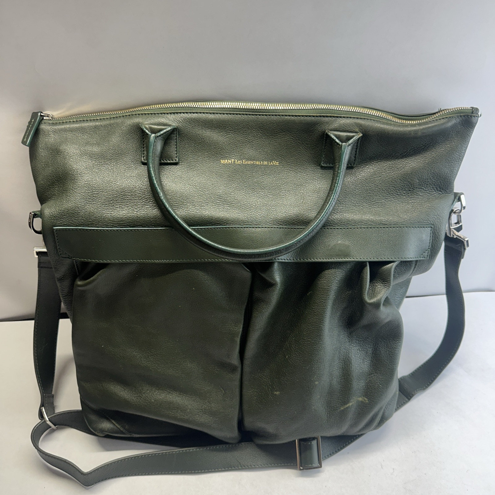 WANT Les Essentiels O’Hare Large Leather Tote Bag – Green – Excellent Condition