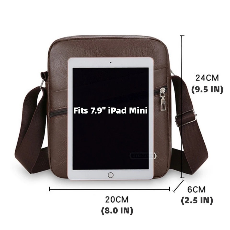Men’s Leather Crossbody Bag Shoulder Sling Travel Casual Messenger Chest Pack US