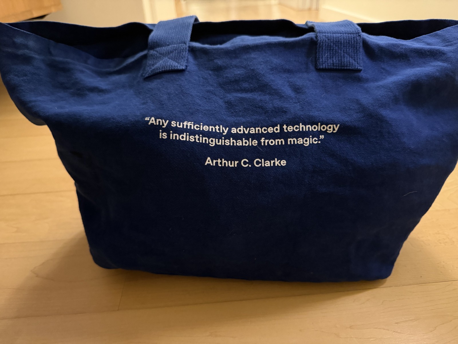 OpenAI official employee merch swag – blue Feel the AGI tote bag