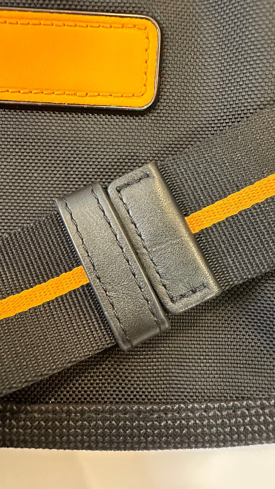 Tumi McLaren Lumin Utility Pouch Sling Crossbody Waist Bag Black Orange Travel