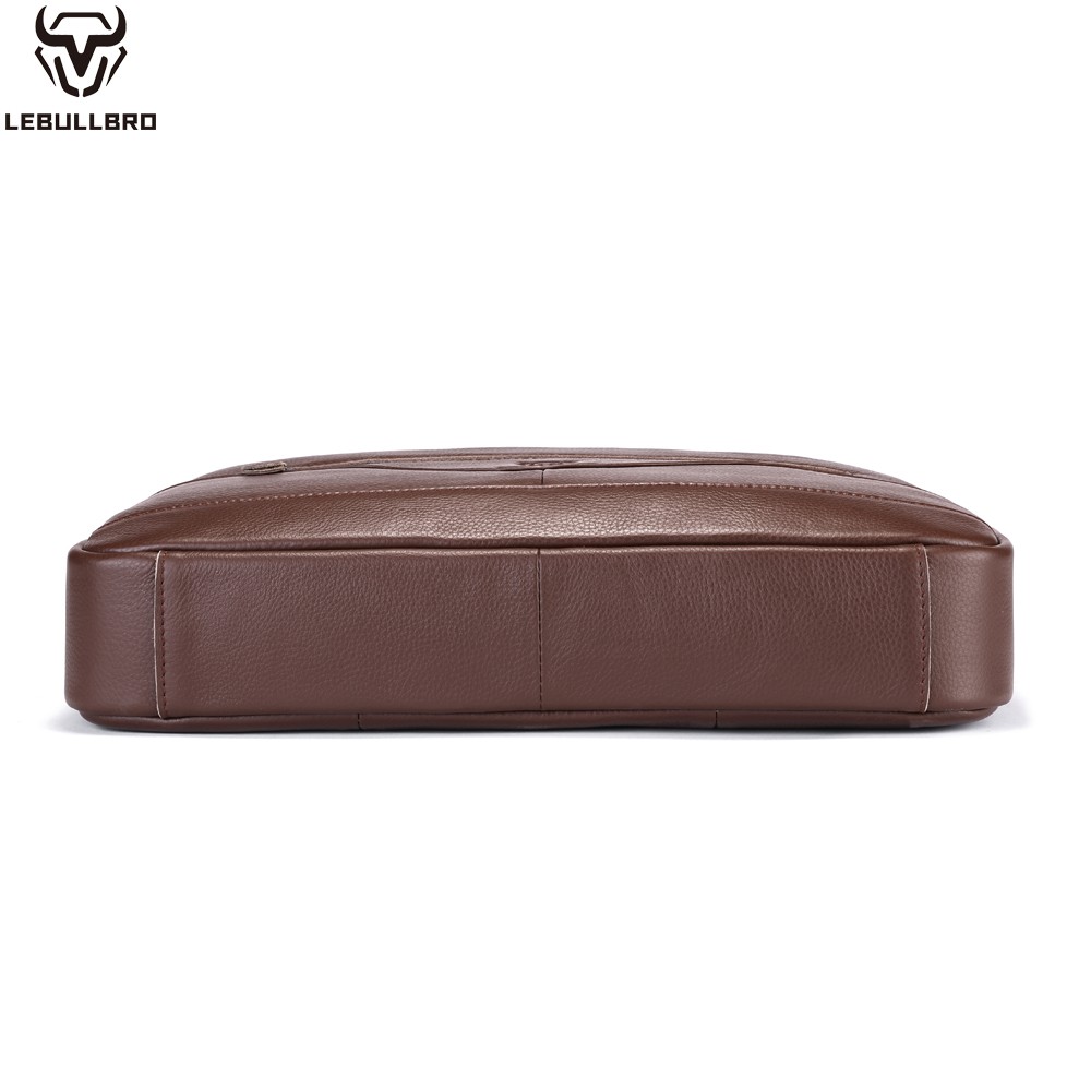 Men’s Top Grain Leather Briefcase Business Work Laptop Messenger Shoulder Bag