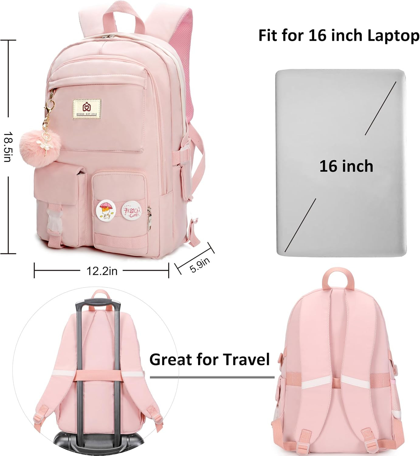 Laptop Backpacks 15.6 Inch College Backpack Elementary Middle High School Bag La