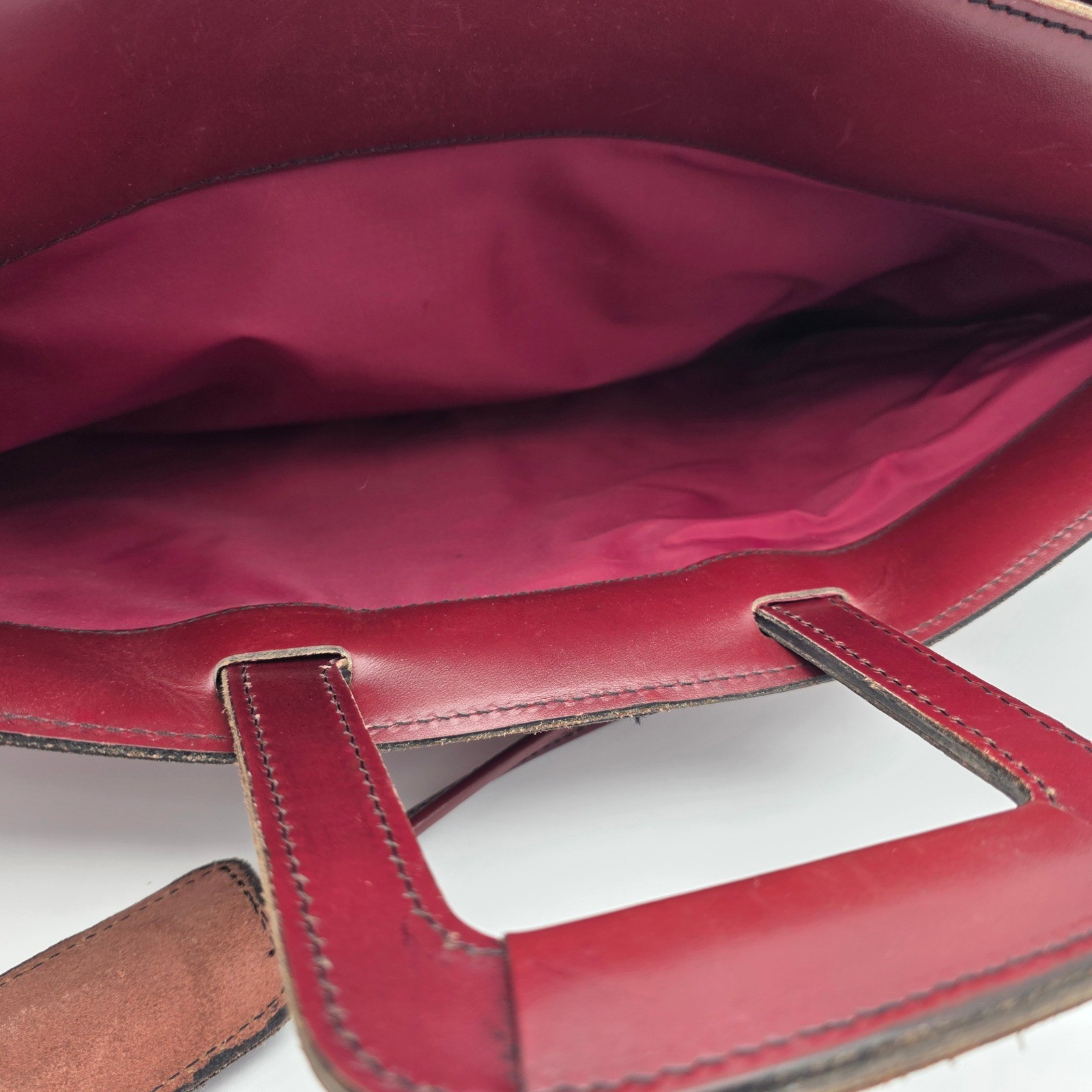 Maximillian Top Grain Cowhide Leather Laptop Bag Briefcase Burgundy Vintage