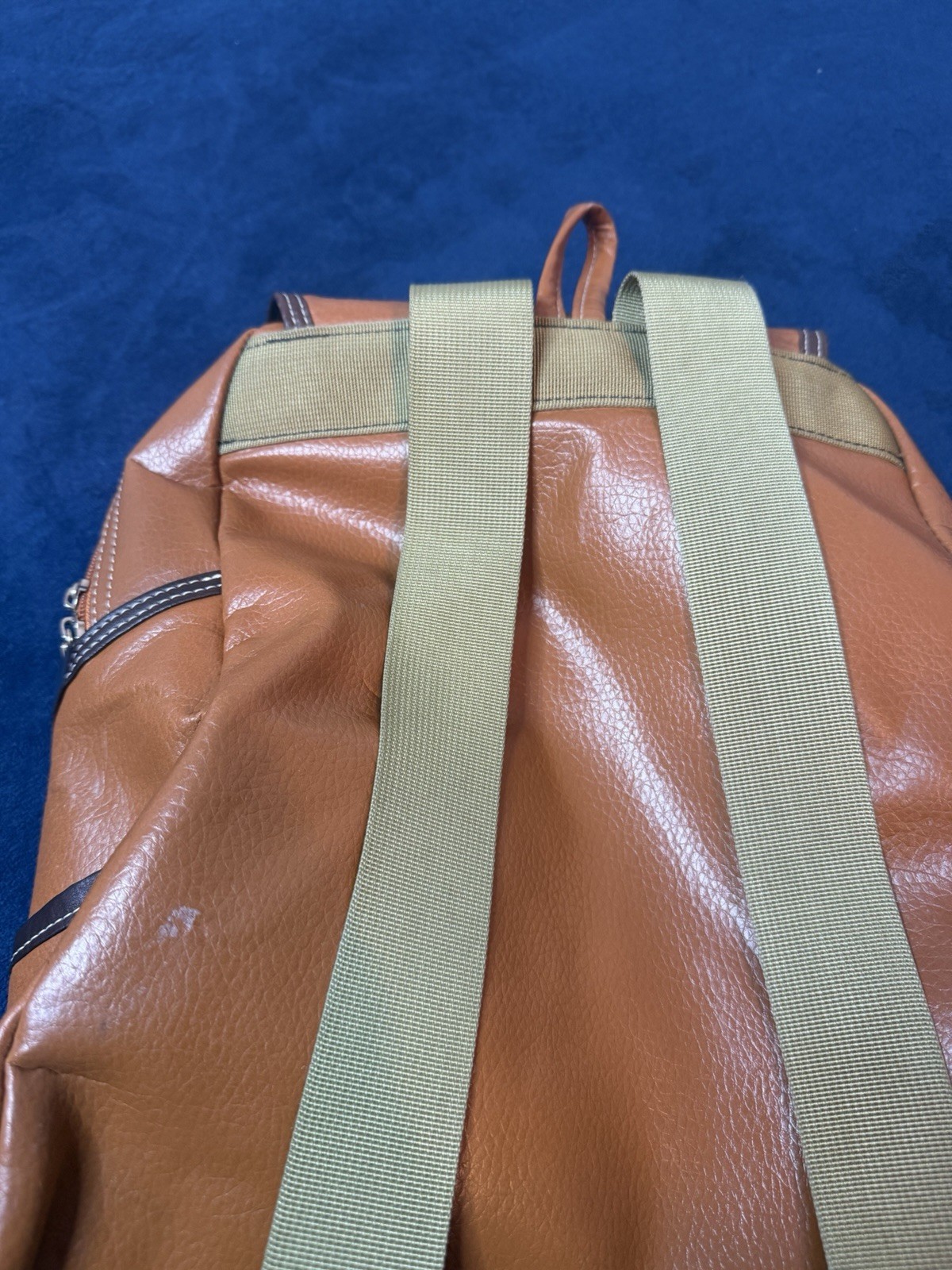 Vtg Y2K Apple Brown Leather Backpack Bag (Heart Logo) SEE PHOTOS!