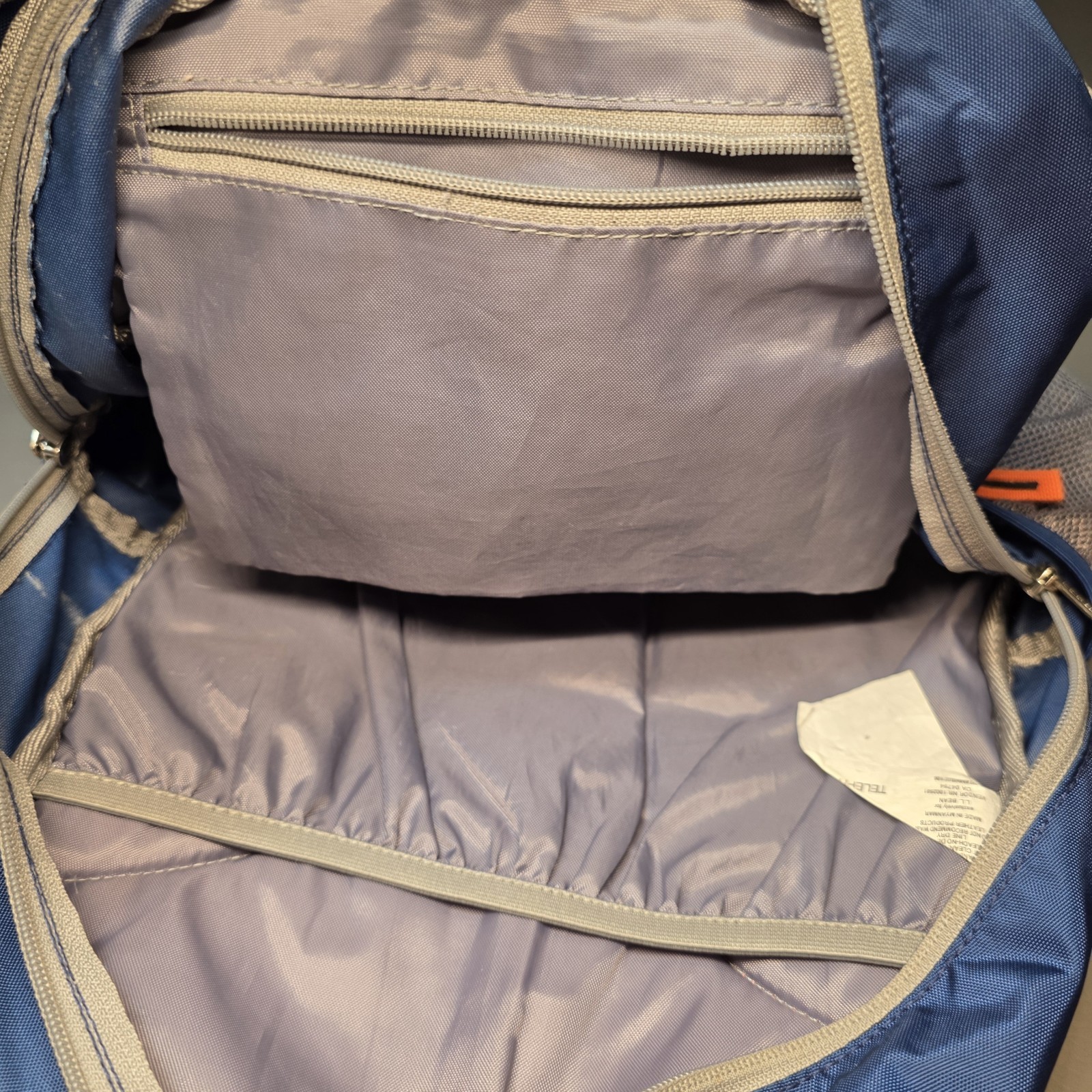 LL Bean Explorer Backpack Blue/Orange Hiking Bag Camping Outdoors Multi Compartm