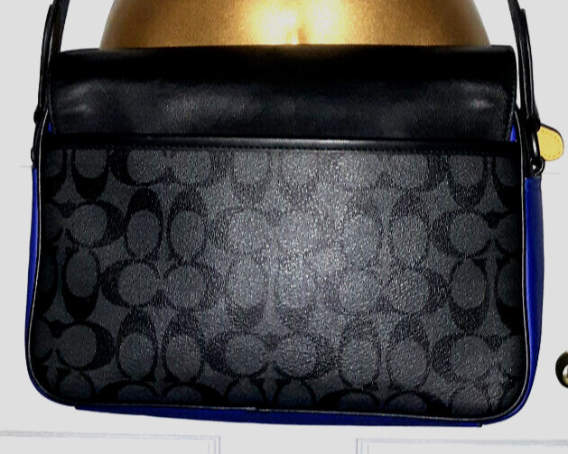 Coach Track Crossbody Messenger Signature Color Block Bag Calf Leather Ext Pkts