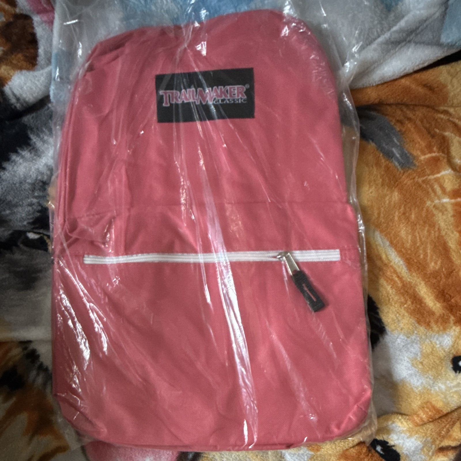 Trailmaker Pink Backpack, Solid, Zip Closure, Front Zip Pocket, Unisex Adults