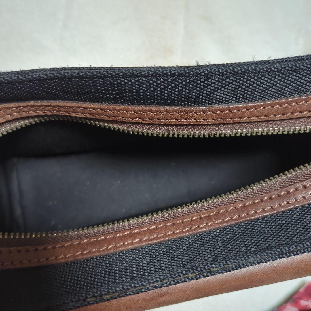SAAD Saddle Leather Canvas Bag Used 13x24x8cm shoulder strap