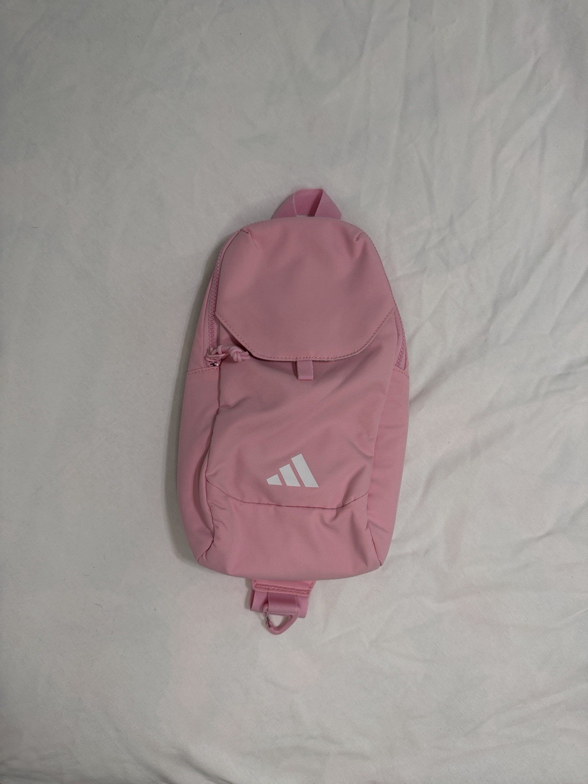 Adidas Pink Small Crossbody Sling Bag Zip Closure Adjustable Strap