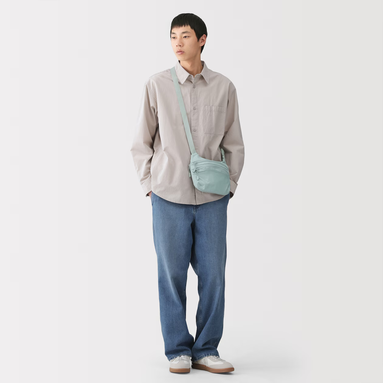 MUJI Water-Repellent Ripstop Mini Shoulder Bag Sling Bag Crossbody Unisex NWT