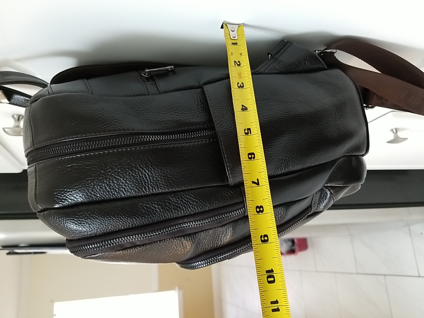 large brand new leather backpack men